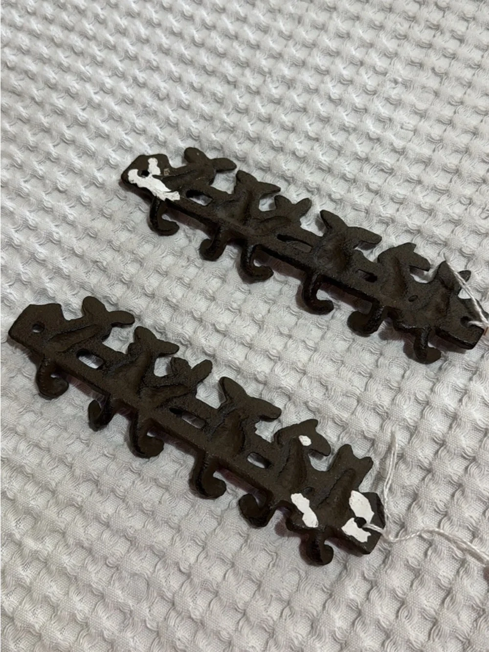 Vintage Cast Iron Rabbit Wall Hook Rack